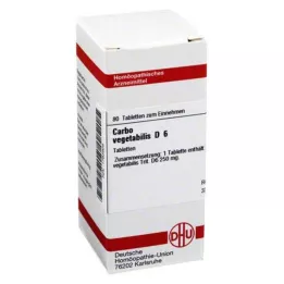 CARBO VEGETABILIS D 6 tablettia, 80 kpl