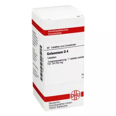 GELSEMIUM D 4 tablettia, 80 kpl