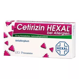 CETIRIZIN HEXAL Kalvopäällysteiset tabletit allergikoille, 7 kpl