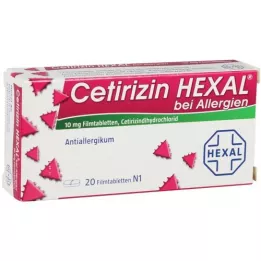 CETIRIZIN HEXAL Film -päällystetyt tabletit allergioissa, 20 kpl