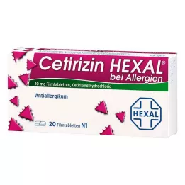 CETIRIZIN HEXAL Film -päällystetyt tabletit allergioissa, 20 tuntia