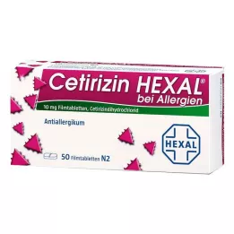 CETIRIZIN HEXAL Kalvopäällysteiset tabletit allergikoille, 50 kpl