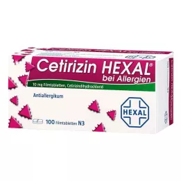 CETIRIZIN HEXAL Kalvopäällysteiset tabletit allergikoille, 100 kpl