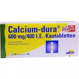 CALCIUM DURA Vit D3 600 mg/400, ts. Puru tabletit, 50 kpl