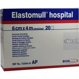 ELASTOMULL sairaala 6 cmx4 m elastinen kiinnitysside valkoinen, 20 kpl