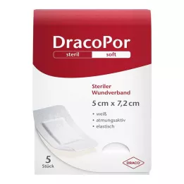 DRACOPOR Haavasidos 5x7,2 cm steriili, 5 kpl