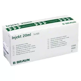 INJEKT Yksiruisku 20 ml Luer-epäkesko PVC-fr., 100X20 ml