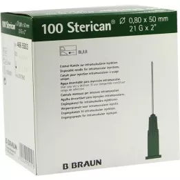 STERICAN Cannulas 21 GX2 0,8x50 mm, 100 kpl