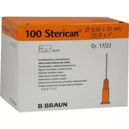 STERICAN Hammaskanyyli Luer 0,5x25 mm, 100 kpl