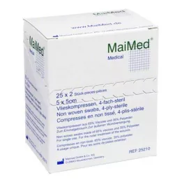 VLIESKOMPRESSEN 5x5 cm steriili, 25x2 kpl
