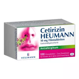 CETIRIZIN Heumann 10 mg kalvopäällysteiset tabletit, 100 kpl