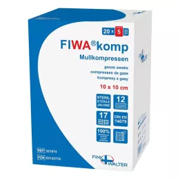 MULLKOMPRESSEN 10x10 cm steriili 12-kertainen, 20x5 kpl