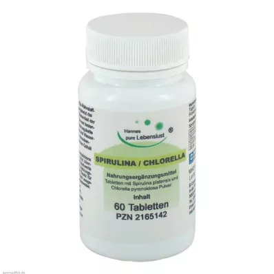 SPIRULINA+CHLORELLA tabletit, 60 kpl SPIRULINA+CHLORELLA tabletit, 60 kpl