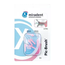 MIRADENT Interd.Pic-Brush vaihtoharja xx-fine pinkki, 6 kpl
