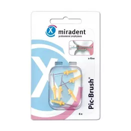 MIRADENT Interd.Pic-Brush vaihtoharja x-fine keltainen, 6 kpl