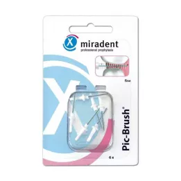 MIRADENT Interd.Pic-Brush vaihtoharja hieno valkoinen, 6 kpl