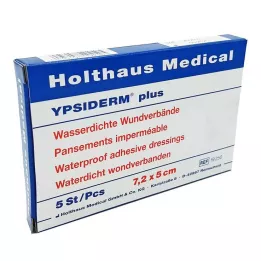 YPSIDERM plus haavasidos 5x7,2 cm, 5 kpl