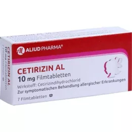 CETIRIZIN AL 10 mg kalvopäällystetyt tabletit, 7 kpl