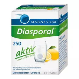 MAGNESIUM DIASPORAL 250 aktiivista poretablettia, 20 kpl