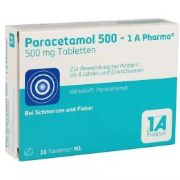 PARACETAMOL 500-1A -lääketabletit, 10 kpl
