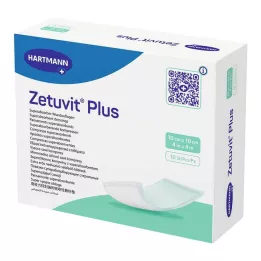 ZETUVIT Plus erittäin vahva imukykyinen kompressi steriili 10x10 cm, 10 kpl
