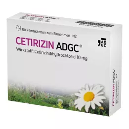 CETIRIZIN ADGC Kalvopäällysteiset tabletit, 50 kpl