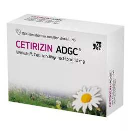 CETIRIZIN ADGC Kalvopäällysteiset tabletit, 100 kpl