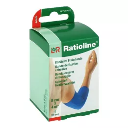 RATIOLINE akuutti kiinnitysside koossa 8 cmx4 m sininen, 1 kpl