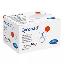 EYCOPAD Silmäkompressiot 56x70 mm ei-steriilit, 5 kpl