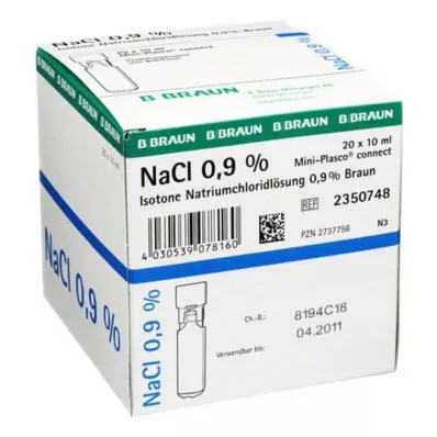 KOCHSALZLÖSUNG 0,9 % Miniplasco connect, 20X10 ml