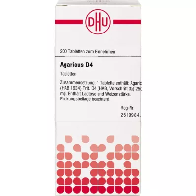 AGARICUS D 4 tablettit, 200 kpl