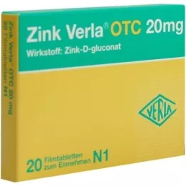 ZINK VERLA OTC 20 mg kalvopäällystetyt tabletit, 20 kpl