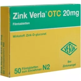 ZINK VERLA OTC 20 mg kalvopäällystetyt tabletit, 50 kpl