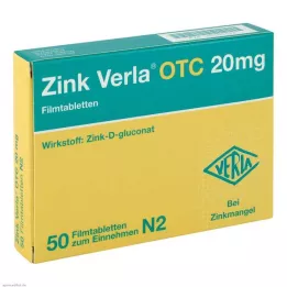 ZINK VERLA OTC 20 mg kalvopäällysteiset tabletit, 50 kpl