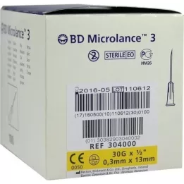 BD MICROLANCE kanyyli 30 g 1/2 0,29x13 mm, 100 kpl