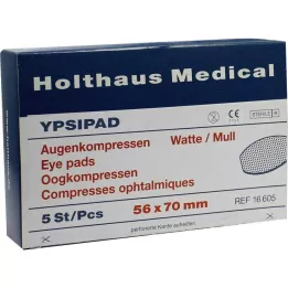 AUGENKOMPRESSEN Ypsipad 56x70 mm steriili, 5 kpl