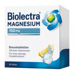 BIOLECTRA Magnesium 150 mg Sitruunaporetabletit, 20 kpl