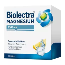 BIOLECTRA Magnesium 150 mg Sitruunaporetabletit, 40 kpl