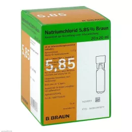 NATRIUMCHLORID 5,85 % Ruskea MPC Infuusioliuos konsentr., 20X20 ml