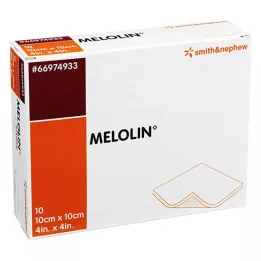 MELOLIN 10x10 cm haavasidokset steriilit, 10 kpl