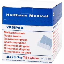 MULLKOMPRESSEN Ypsipad 7,5x7,5 cm steriili 8-kerroksinen, 25x2 kpl