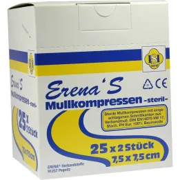 Erena Steriili sideharsopakkaus 7,5x7, 25x2 kpl