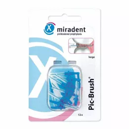 MIRADENT Interd.Pic-Brush vaihtoharja iso sininen, 12 kpl