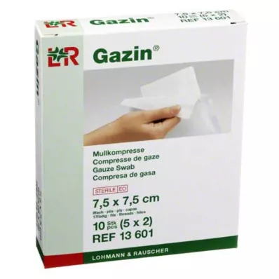GAZIN sideharso 7,5x7,5 cm steriili 8-kerroksinen, 5x2 kpl