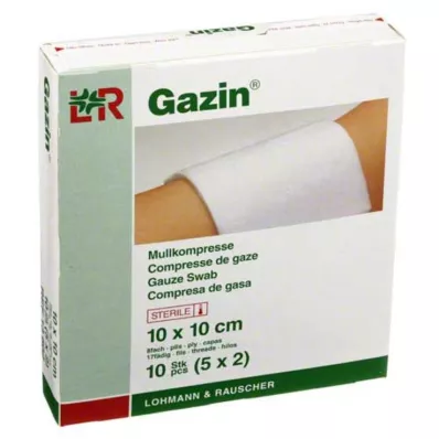 GAZIN Harsokomp.10x10 cm steriili 8-kerroksinen, 5X2 kpl GAZIN Harsokomp.10x10 cm steriili 8-kerroksinen, 5X2 kpl