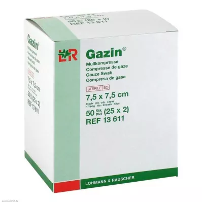 GAZIN sideharso 7,5x7,5 cm steriili 8-kerroksinen, 25x2 kpl