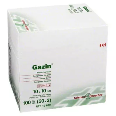 GAZIN Harsokomp.10x10 cm steriili 8-kerroksinen, 50X2 kpl
