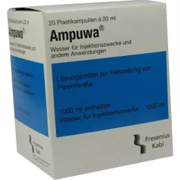 AMPUWA Muoviset ampullit injektio/infuusioliuos, 20X20 ml