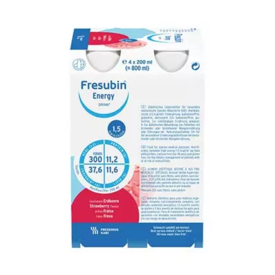 FRESUBIN ENERGY DRINK Mansikkajuomapullo 6X4X200 ml