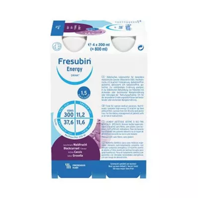 FRESUBIN ENERGY DRINK Metsänhedelmien juomapullo, 4X200 ml